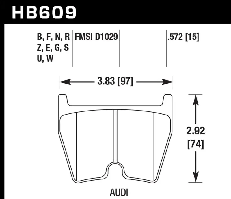 Hawk Dtc-60 Race Brake Pads – Front Axle Application For Audi R8 (2008–2011), Rs4 (2007–2008), Rs6 (2003–2004), Vw Phaeton (2002–2003) 1