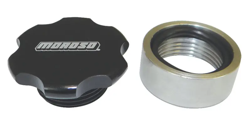 Moroso Universal 1-1/4”-12Unf Filler Cap Kit With Black Anodized Steel Bung 1