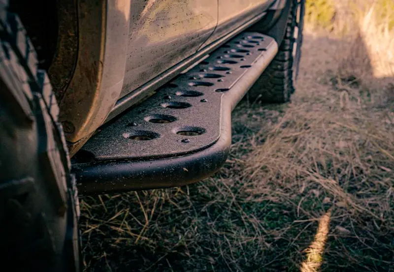 Cali Raised 05-23 Toyota Tacoma Step Ed Rock Sliders - Double Cab Long Bed W/ No Kick Out/Yes Pwdr 1