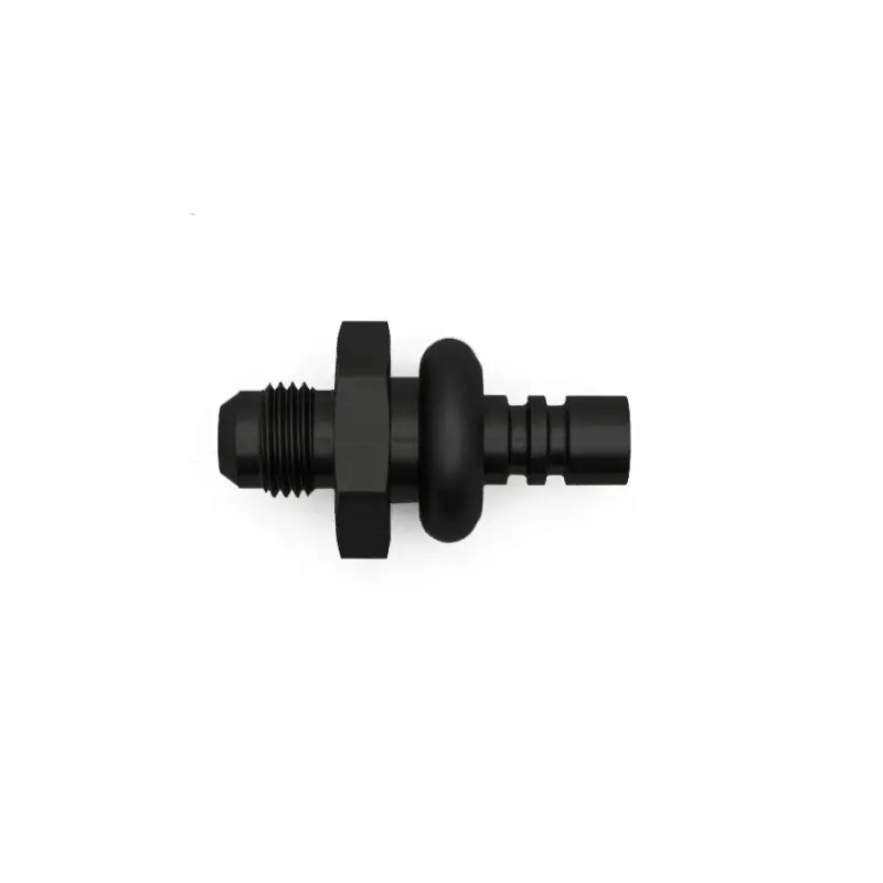 Deatschwerks 6An Male Flare To 3/8-Inch Ford Efi Quick-Connect Adapter – Matte Black Anodized 1