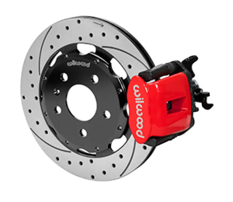 Wilwood Rear Caliper Assembly With Parking Brake For 2003–2008 Audi A4 – Includes 12.19" Rotor, Red Finish 1