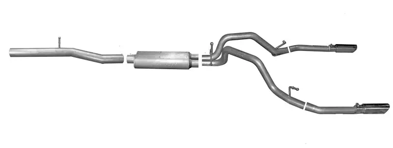 Gibson 15-18 Chevrolet Silverado 1500 Ls 5.3L 3In/2.25In Cat-Back Dual Split Exhaust - Aluminized 1