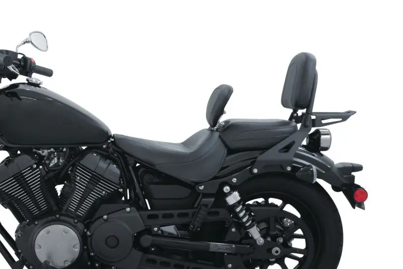 Mustang Yamaha Bolt Standard Touring Solo Seat With Driver Backrest (Black) For 2014–2021 Models 1