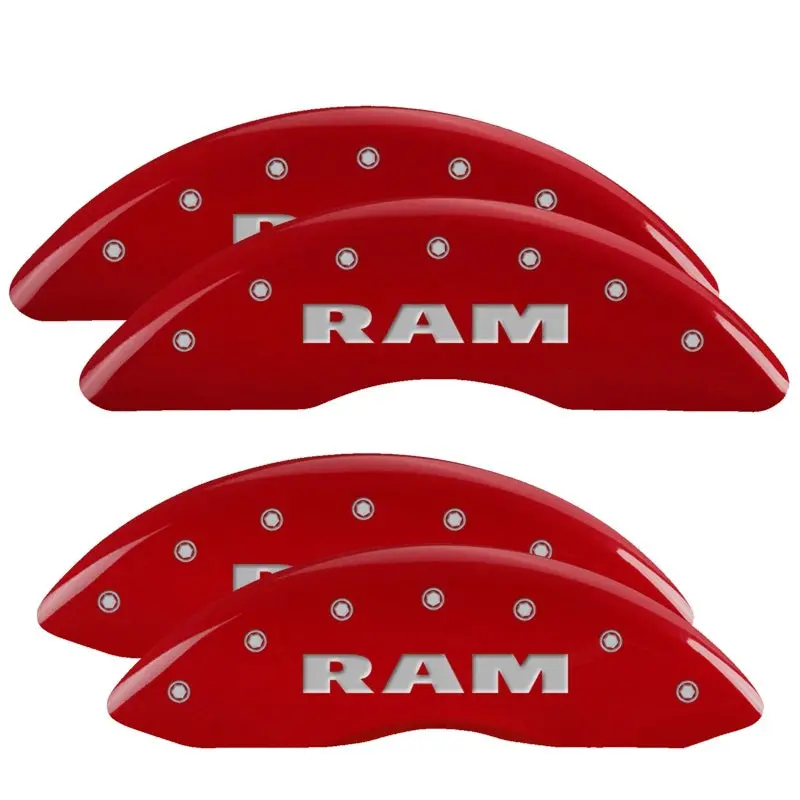 Mgp Engraved Ram Red Caliper Covers For Front And Rear – Silver Finish 1