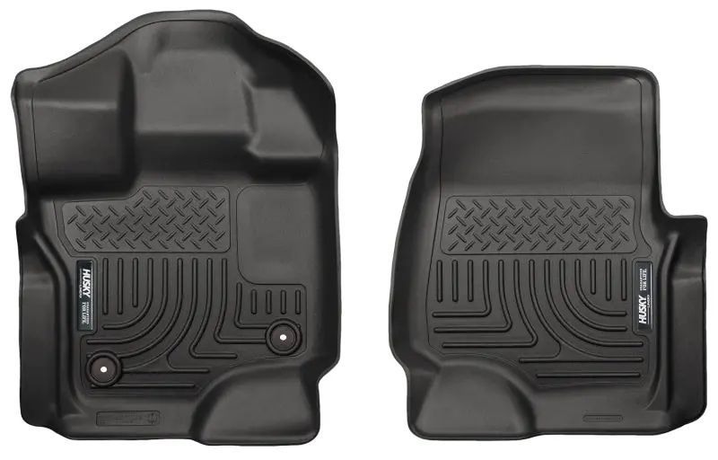 Husky Liners Weatherbeater Front Floor Mats – Black, Custom Fit For 2015–2023 Ford F-150 Supercab & Supercrew 1