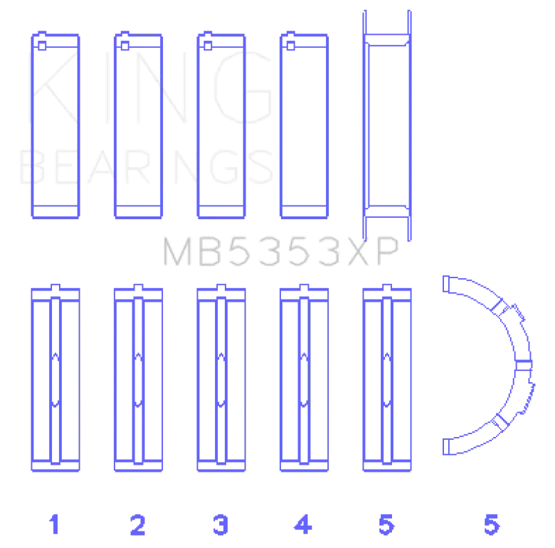 King Engine Bearings Main Bearing Set For Ford 4.6L Sohc 281 V8 – Oversize +0.25Mm 1