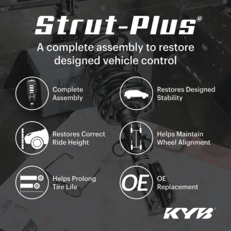 Kyb Strut-Plus Shock Assembly – Rear, Fits 2014–2020 Mitsubishi Outlander Fwd (Es/Ls, 2.4L) 2