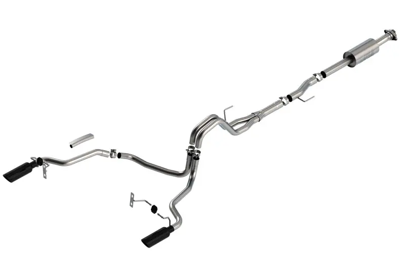 Borla S-Type Cat-Back Exhaust For 2021 Ford F-150 (2.7L/3.5L V6, Crew Cab, Short Bed) – Black Chrome Tips 1