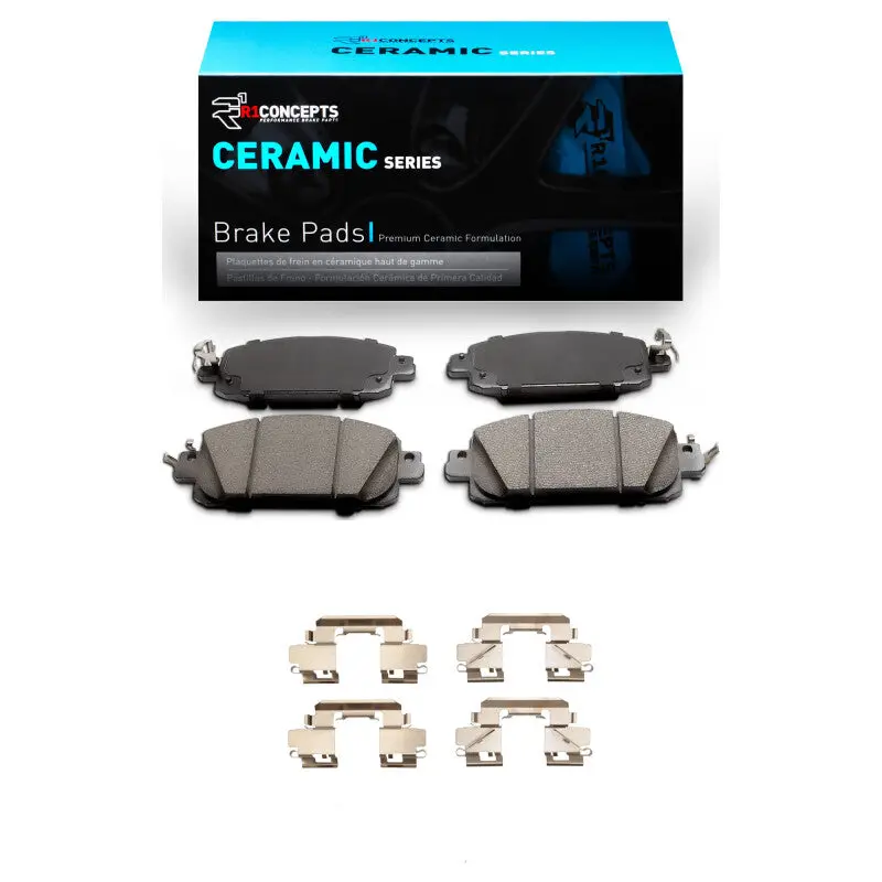 R1 Ceramic Front Brake Pad & Hardware Kit For 2020–2025 Nissan Sentra 1