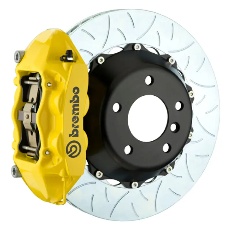 Brembo Gt Rear Big Brake Kit For 1997–2004 Porsche Boxster 986 – 4-Piston Calipers, 345X28Mm Two-Piece Slotted Rotors (Type-3, Yellow) 1