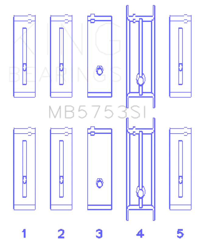 King Engine Bearings Main Bearing Set For Chevrolet/Isuzu Ohv Ln2 Engines – Oversize +0.50Mm (010) 2