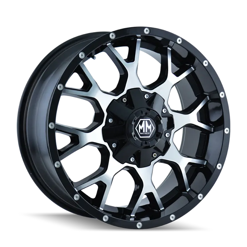 Mayhem 8015 Warrior 20X9 Inch Wheel – 6X135 Bolt Pattern, Zero Offset, 106Mm Hub Bore, Black/Machined Face 1