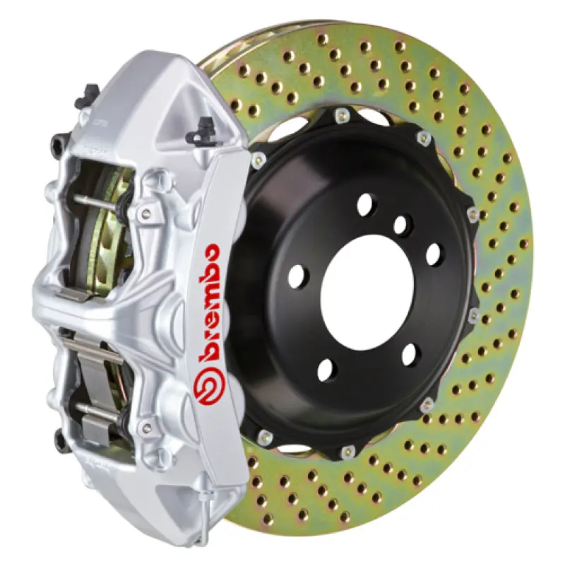 Brembo 05-11 Slk55 Amg (R171) Front Gt Bbk 6 Piston Cast 380X32 2Pc Rotor Drilled-Silver 1
