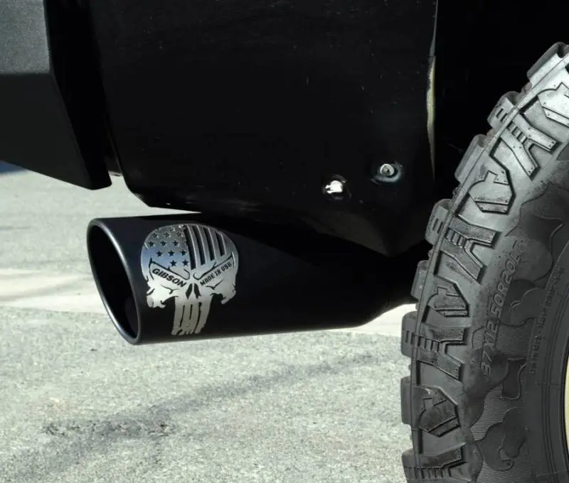 Gibson Patriot Skull Series Cat-Back Exhaust – 4" Stainless System For 2008–2010 Nissan Titan Se 5.6L 2