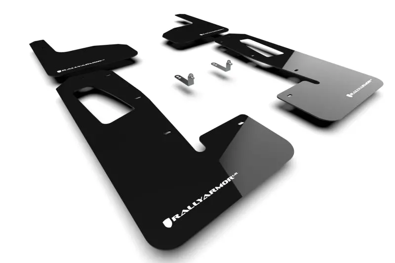 Rally Armor Ur Mud Flaps For 2022 Rivian R1T – Black With White Logo Accent 1