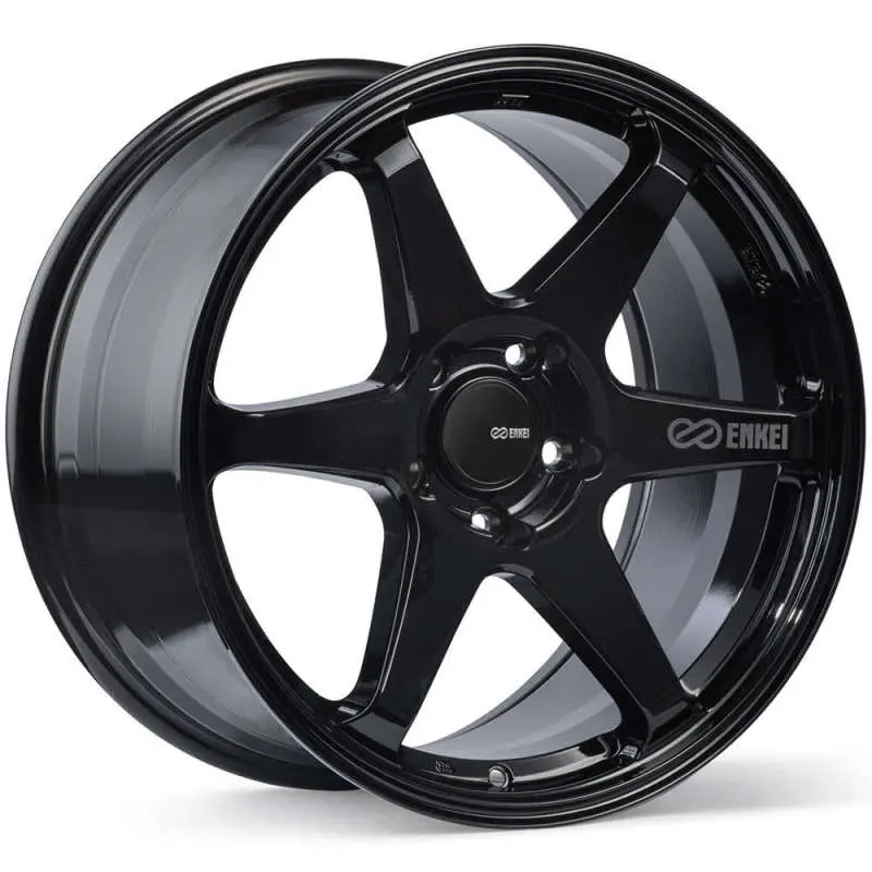 Enkei T6R Gloss Black Alloy Wheel – 18X8", 5X100 Pcd, 45Mm Offset, 72.6Mm Bore 1