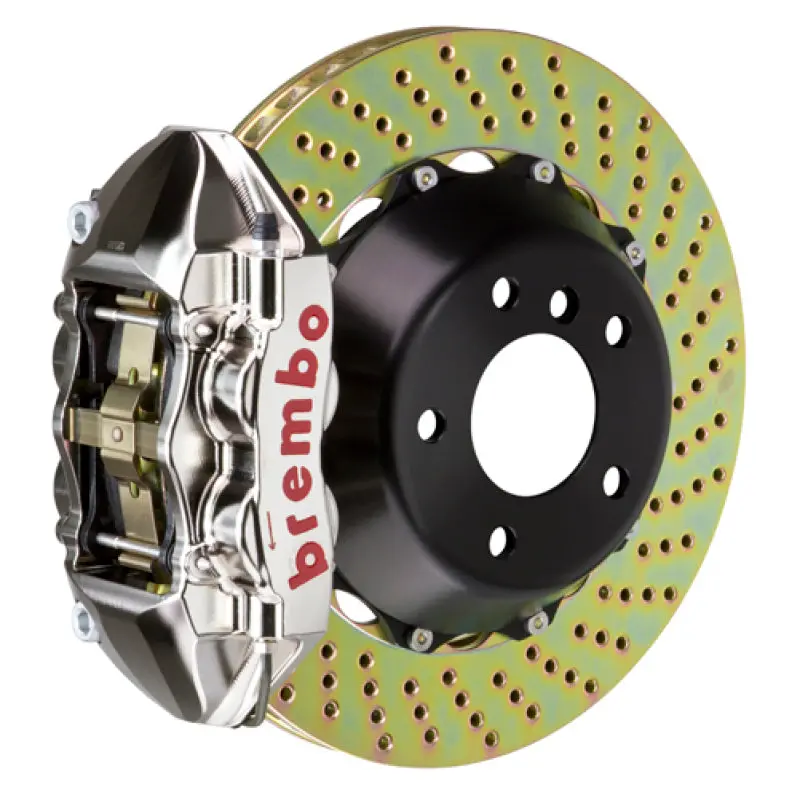 Brembo Gt-R Spec Rear Big Brake Kit For 2003–2007 Porsche Cayenne & Cayenne Turbo – 4-Piston Calipers, 380X28Mm Drilled & Nickel-Plated 2-Piece Rotors 1