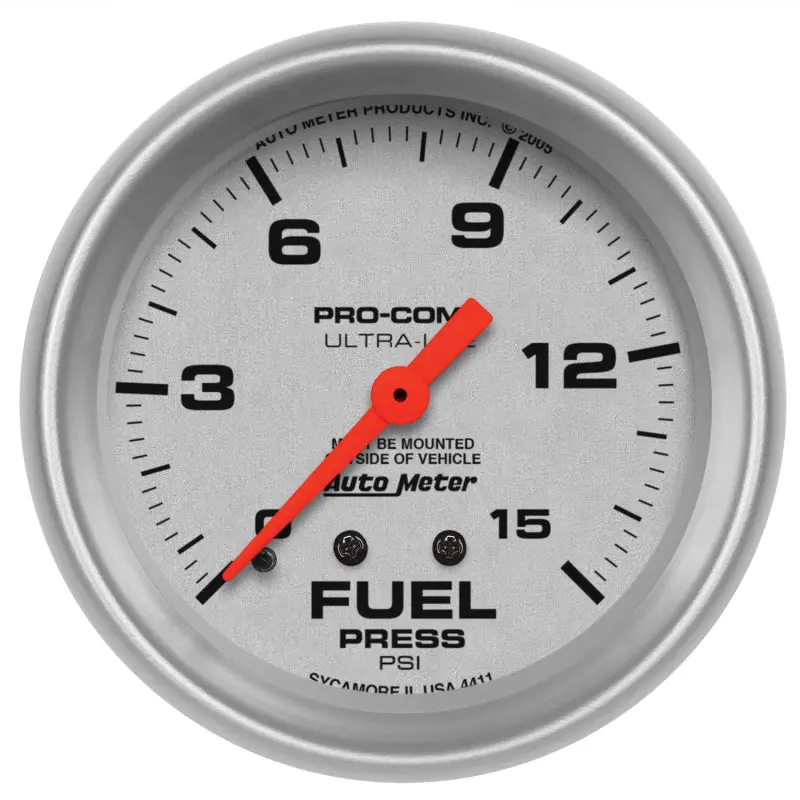 Autometer Ultra-Lite 2 5/8-Inch Mechanical Fuel Pressure Gauge – 0–15 Psi Range 1
