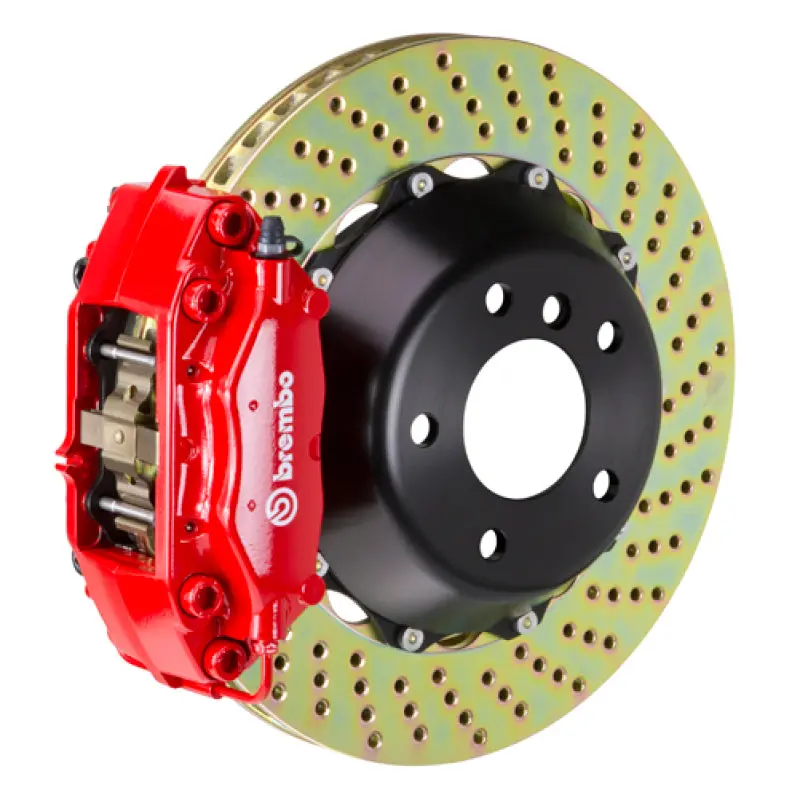 Brembo Rear Big Brake Kit For 2022+ Toyota Gr86 – 4-Piston Calipers With 345X28Mm Drilled Two-Piece Rotors (Red Finish) 1