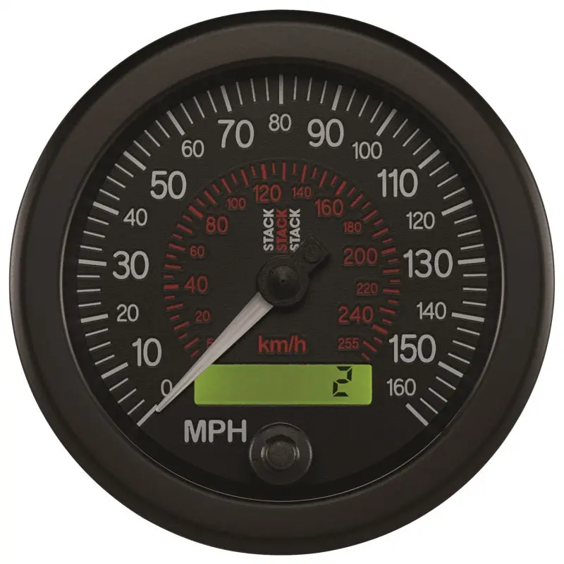 Autometer Stack Series 88Mm Programmable Speedometer – 0–160 Mph / 260 Km/H, Black Housing 1
