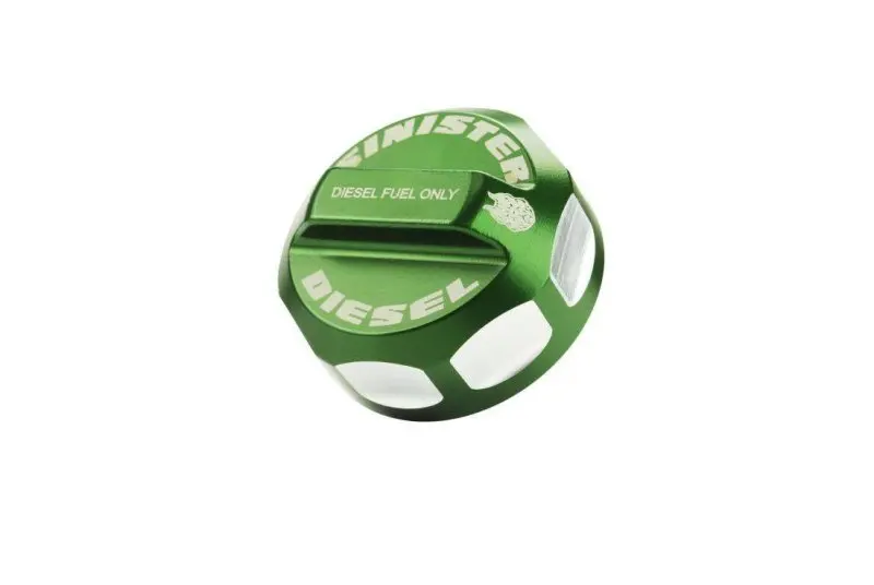 Sinister Diesel Replacement Fuel Cap For 2008–2016 Ford Powerstroke 6.4L & 6.7L — Green Anodized 1