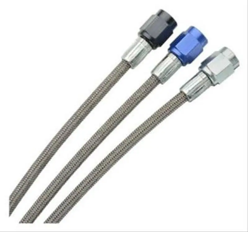 Fragola -2An Stainless Steel Brake Line With -3An Blue Aluminum Fittings – 10-Inch Length 1