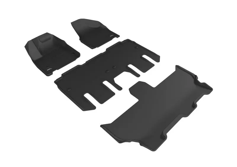 3D Maxpider Kagu All-Weather Floor Mats For 2017–2020 Chrysler Pacifica & Voyager – First/Second/Third Row, Black 1